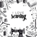 I Love Sewing Textured Boutique Wallpaper