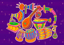 Indian Instrument Themed Music Wallpaper