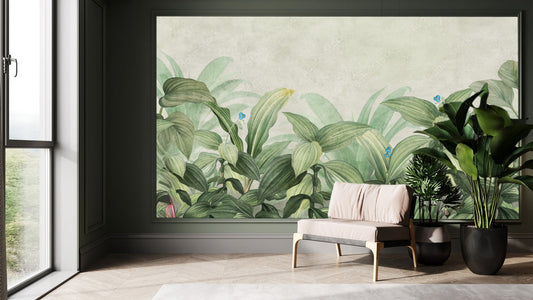 Light Green Leaves Tropical Wallpaper