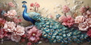 Lovely Floral Themed 3D Peacock Wallpaper