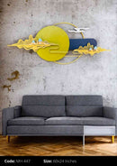 Elegant Green Moon Shaped Metal Art Décor