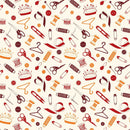 Multi Sewing Tools Pattern Boutique Wallpaper