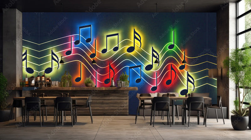 Multicolored Tones Pattern Music Wallpaper