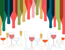 Multicoloured Glasses And Bottle Pattern Bar Wallpaper