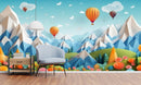 Parachute And Mountains Illustration 3D Design Wallpaper