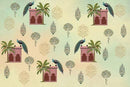 Peacock Pattern Chinoiserie Wallpaper