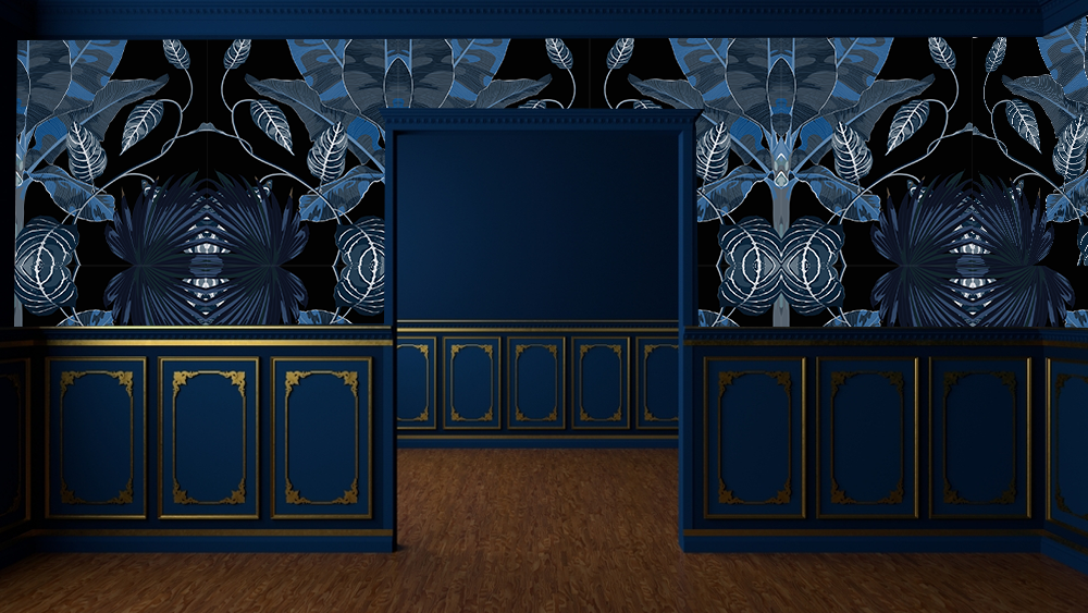 Ravishing Tropical Themed Cafe Wallpaper