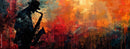 Saxophonist Painting Theme Bar Wallpaper