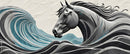Sea Waves Pattern Horse Wallpaper