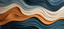 Sea Waves Pattern Wooden Wallpaper