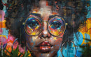 Shining Colourful Girl Face Bar Wallpaper