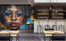 Shining Colourful Girl Face Bar Wallpaper