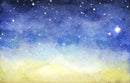 Shinning Stars In Water Coloured Sky Aesthetic Wallpaper