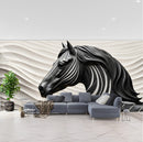Solid Black Horse Wallpaper