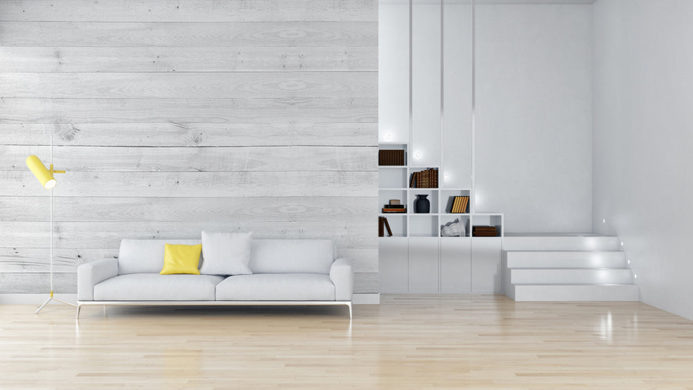 Solid White Wooden Wallpaper