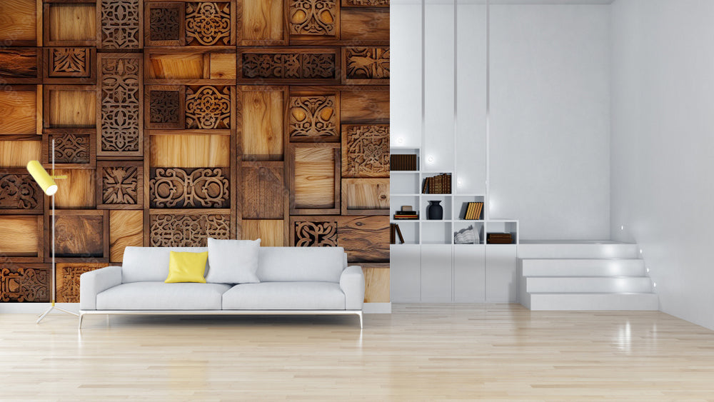 Stunning Design Pattern Wooden Wallpaper