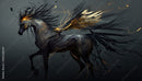 Super Attractive Black Horse Wallpaper