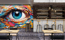 Super Attractive Eye Painting Bar Wallpaper