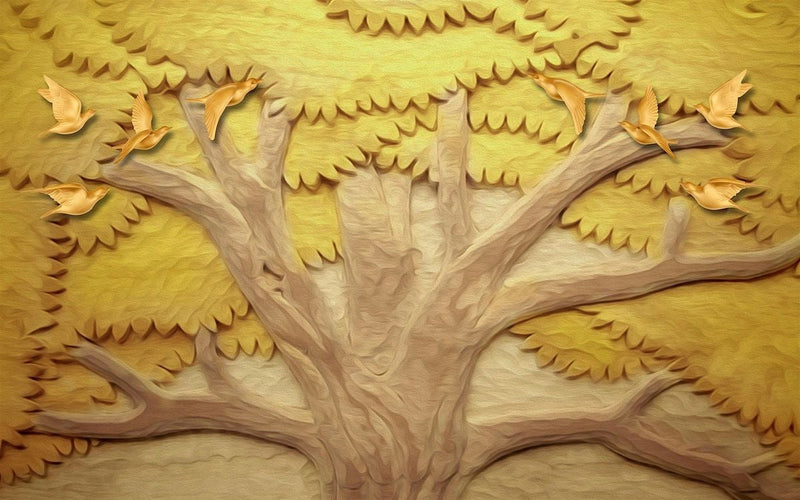 Tree Textured Wooden Wallpaper