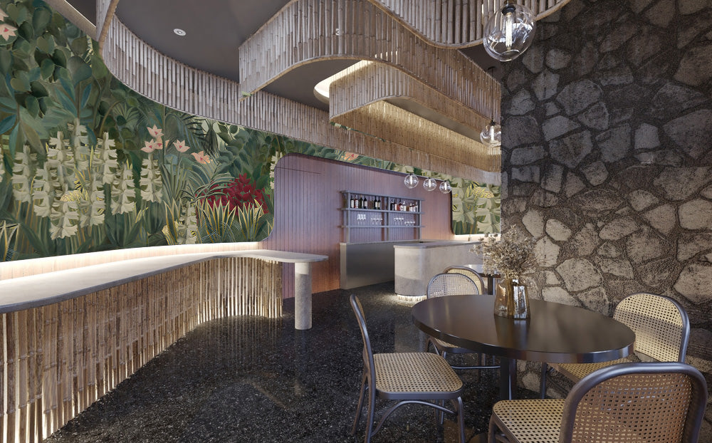Tropical Breeze Cafe Wallpaper