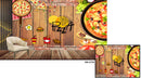 Pizza wooden cafe wallcover