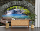 Under The Bridge Waterfall View Nature Wallpaper