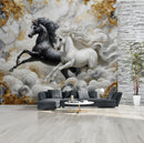 White And Black Horse Wallpaper