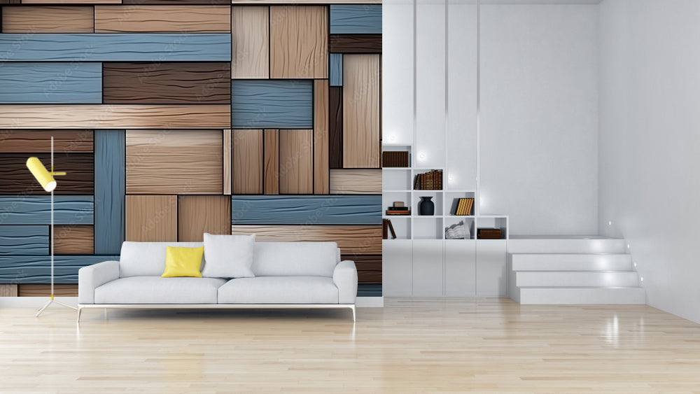 Woody Stripes Wooden Wallpaper