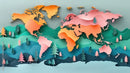 World Map 3D Design Wallpaper