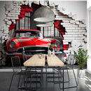 Dynamic Action - Sports Field Car 3D Brick Wallpaper