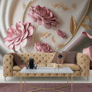 Silk Floral Pink Wallpaper Design