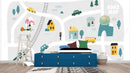 Cute roadway kids wallpaper deisgn