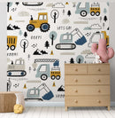White kids room wallpaper for room, school