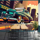 Artistic painted fast car wallpaper for wall