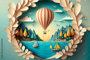 Air balloon sky high wallpaper deisgn