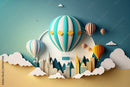 3D Air balloon kids theme wallpaper design