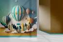 3D Air balloon kids theme wallpaper design