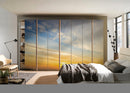 Beautiful Sunset Painting Self Adhesive Sticker For Wardrobe