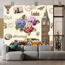 Floral Paris Wallpaper