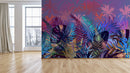 Pink Purple Blue Green Leaf Tropical Wallpaper
