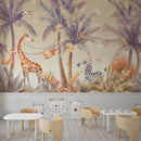 Giraffe Safari School Wallpaper