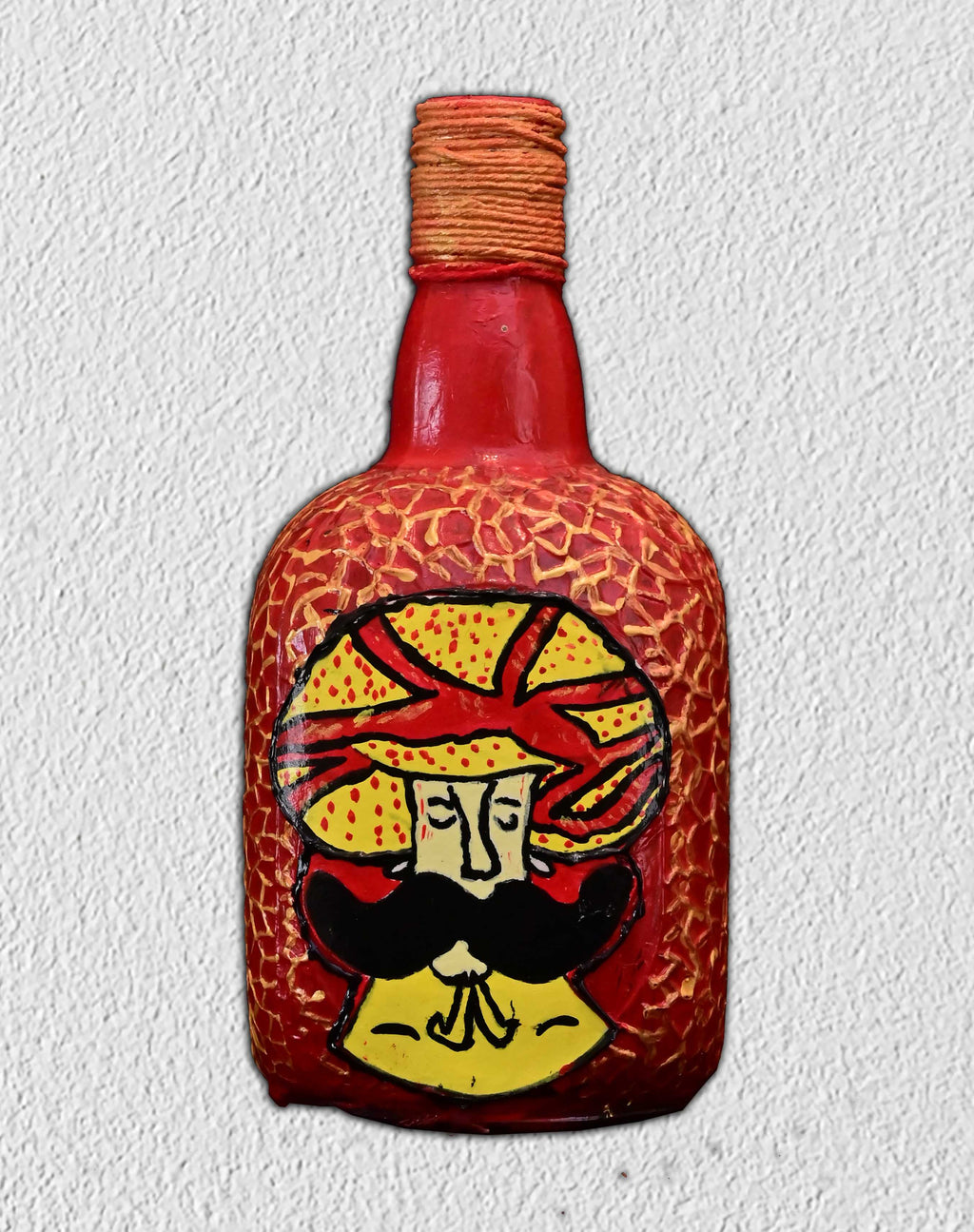 Rajasthani Moustache Man Bottle Art – Myindianthings