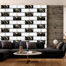 Black marble tiles Customised Wallpaper