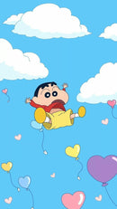 Shinchan In Sky Self Adhesive Sticker For Refrigerator