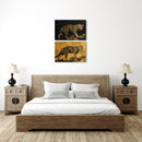 Black And Gold Tiger Wall Art, Set Of 2