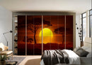 Sunset with Tree Self Adhesive Sticker For Wardrobe