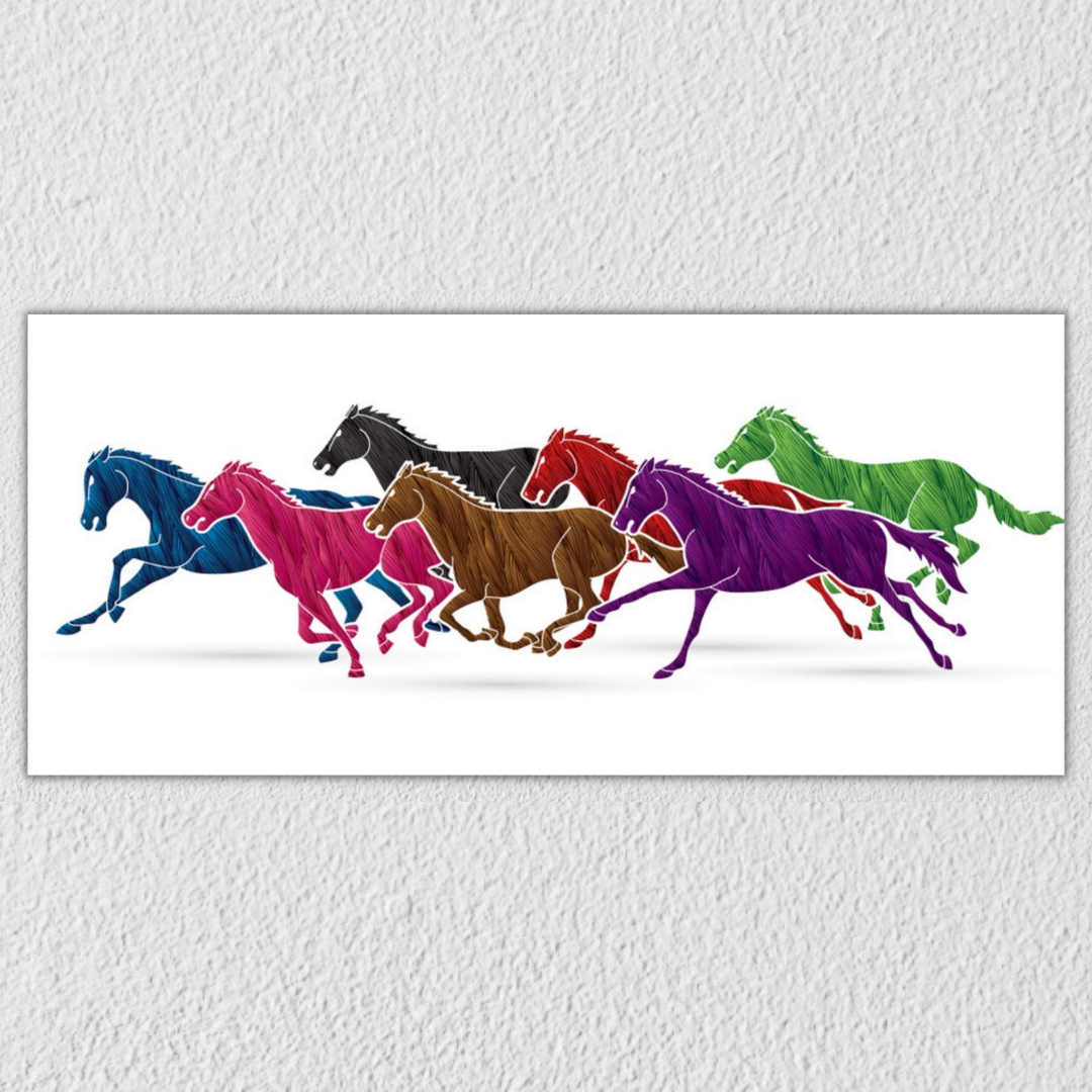 7 Horses Landscape Wall Art 16