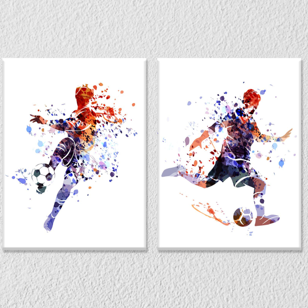 Modern Art Footballer, Set Of 2