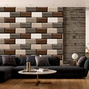 Wooden brick tiles Customised Wallpaper