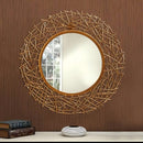 Zig Zag Pattern Wall Hanging Circle Mirror